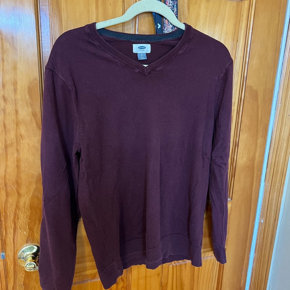 Old Navy Mens V Neck Maroon Sweater Size Small